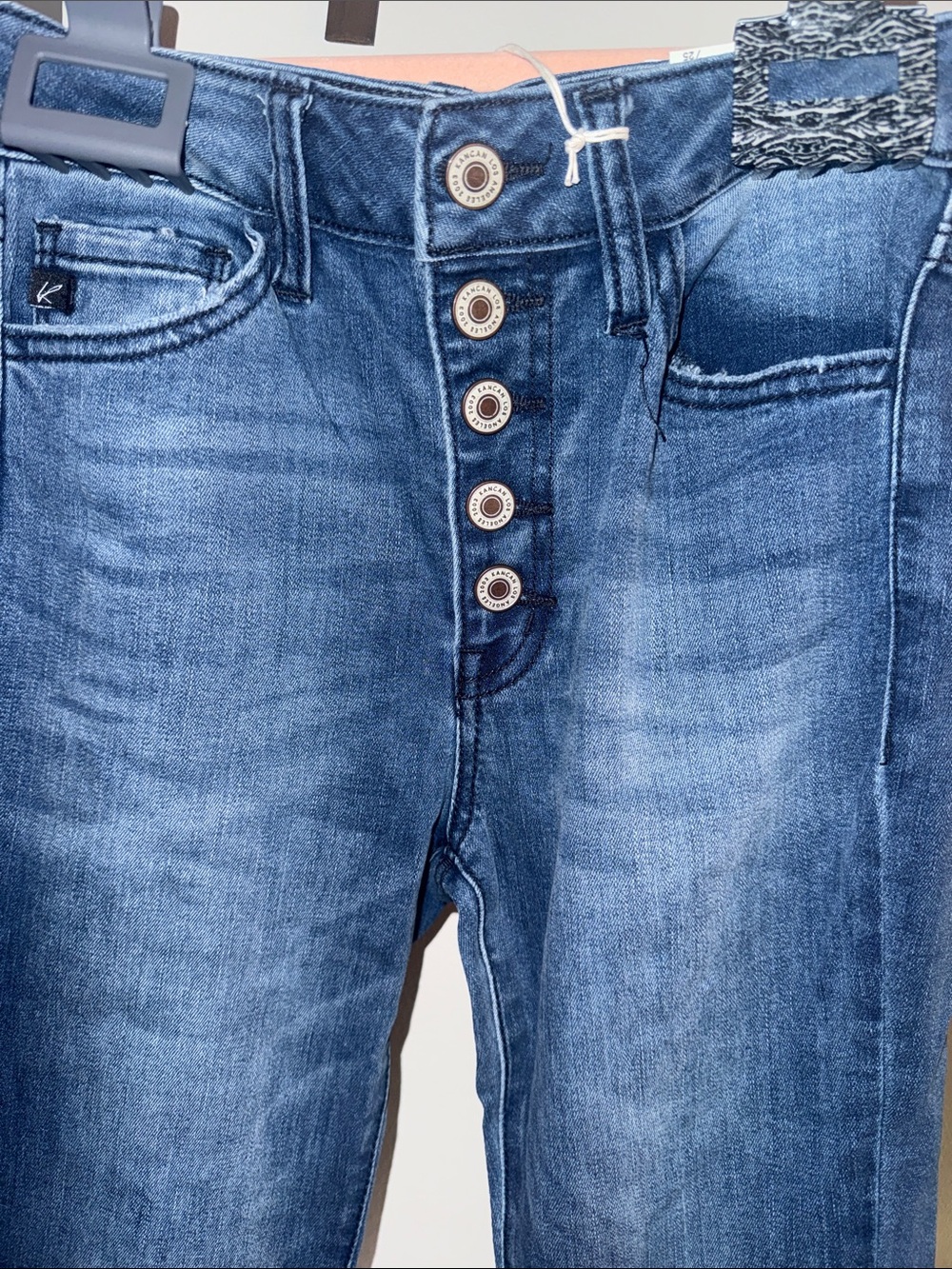 Women’s High-Rise Button-Fly Blue super Skinny Jeans - Picture 2 of 6
